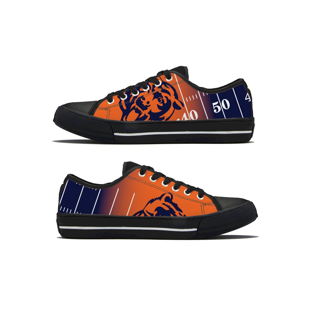 Women's Chicago Bears Low Top Canvas Sneakers 001